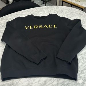 Versace authentic - black sweat shirt with gold embroidered logo